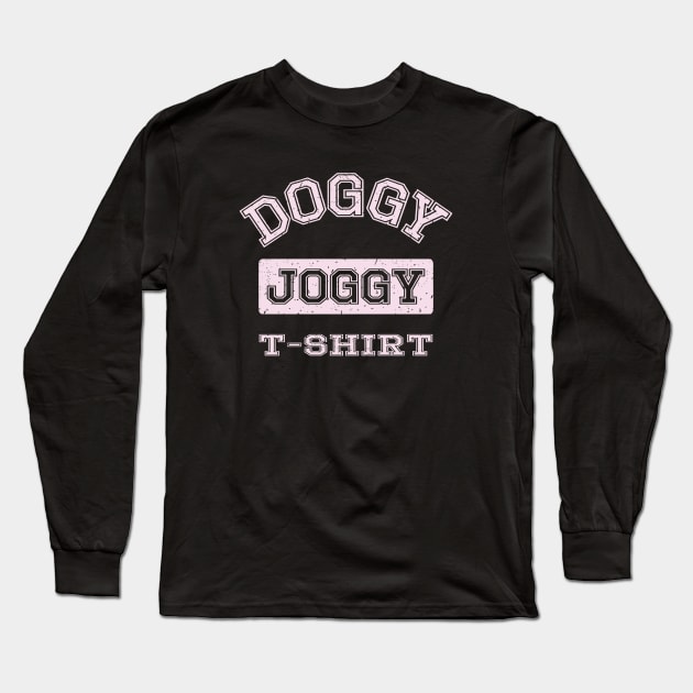 Doggy Joggy Pink Long Sleeve T-Shirt by Yule